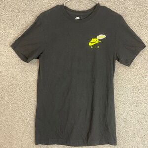 Nike N2 Air Mens Small Black Neon‎ Air Max 90 Green Graphic T-Shirt Top